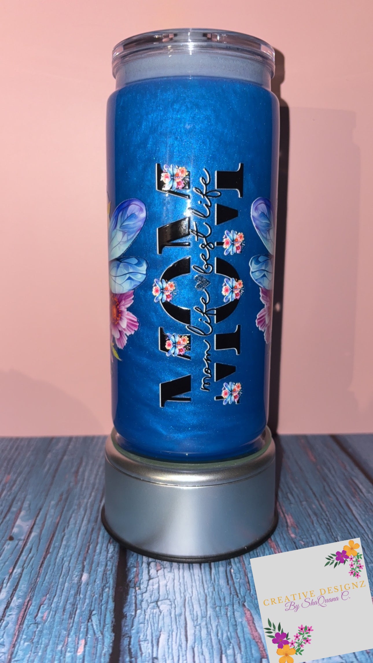20oz Mom Snow Globe “Shimmer” Tumbler