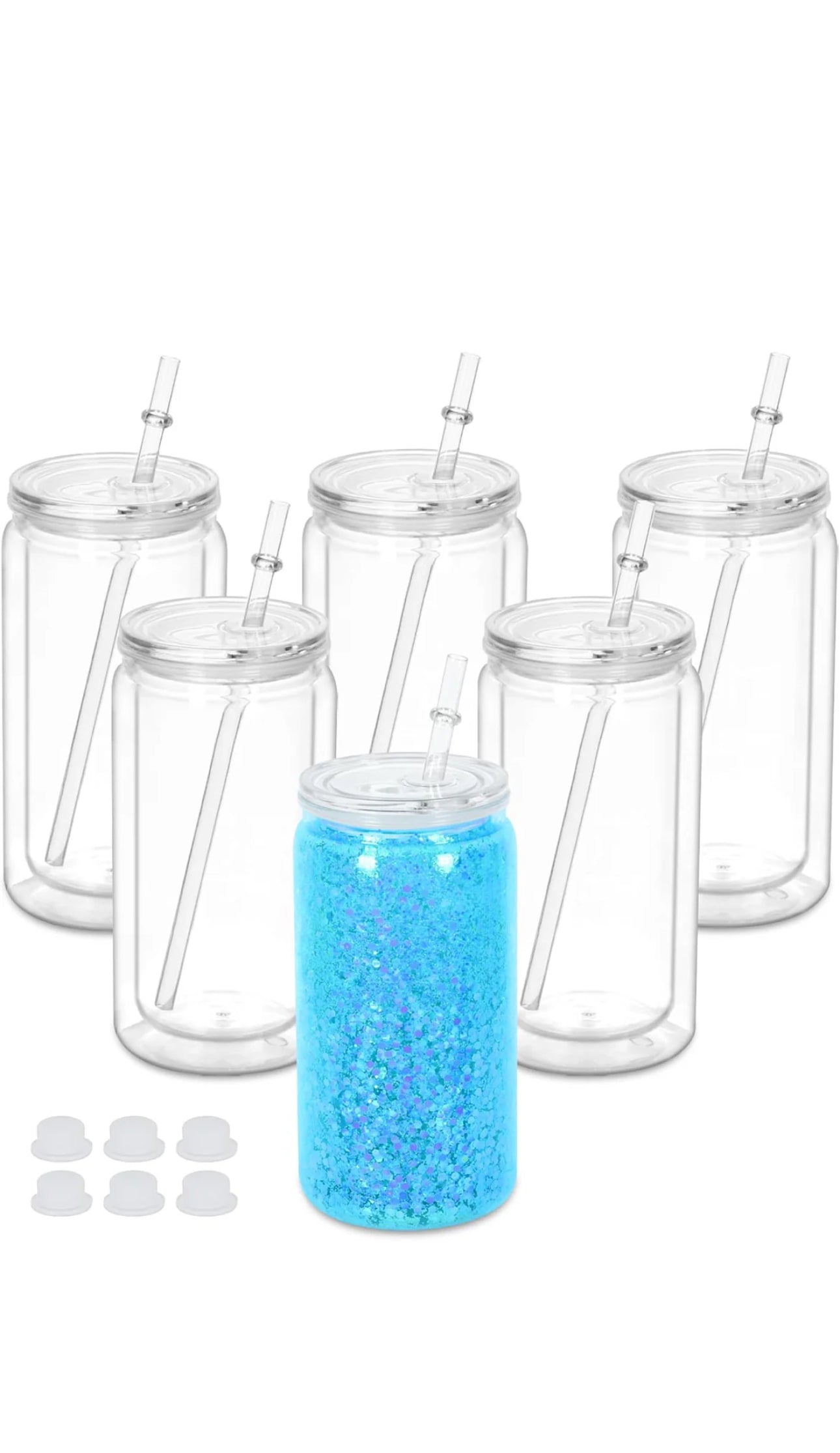 16oz Acrylic Snow Globe Tumbler